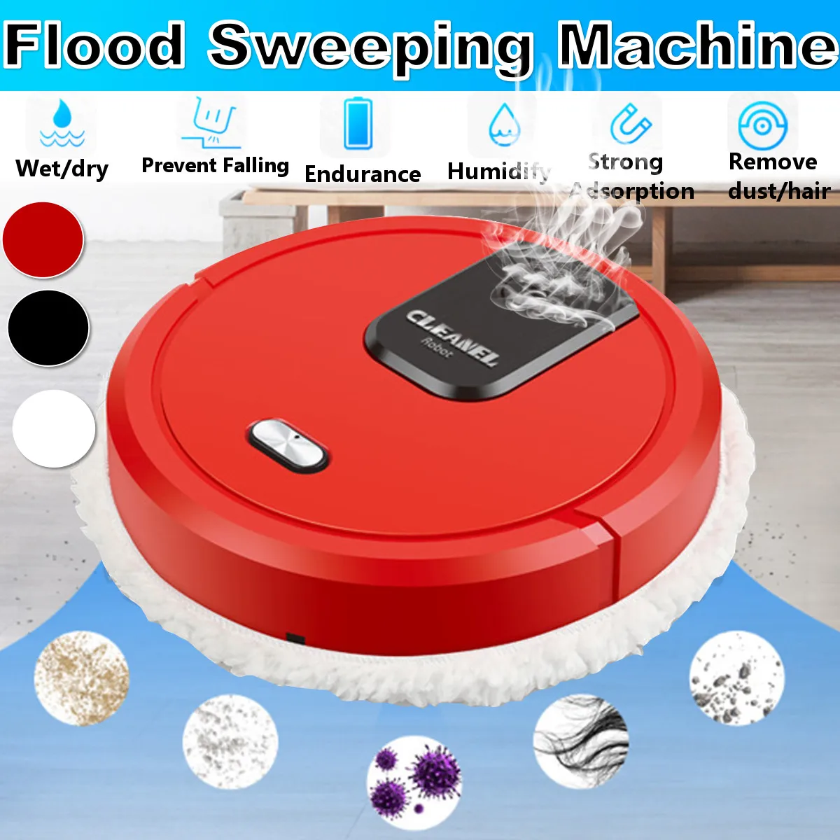 

Fully Automatic Multifunctional USB Charging Sweeping Robot Home Cleaning Dry And Wet Mop UV Disinfection Cleaner Machine