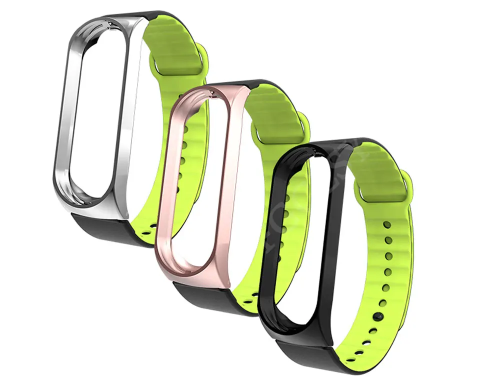 FGCLSY mi Band 4 3 спортивный ремешок для xiaomi mi band 4 3 силиконовый ремешок на запястье аксессуары браслет металлический слот для xiaomi mi band 4