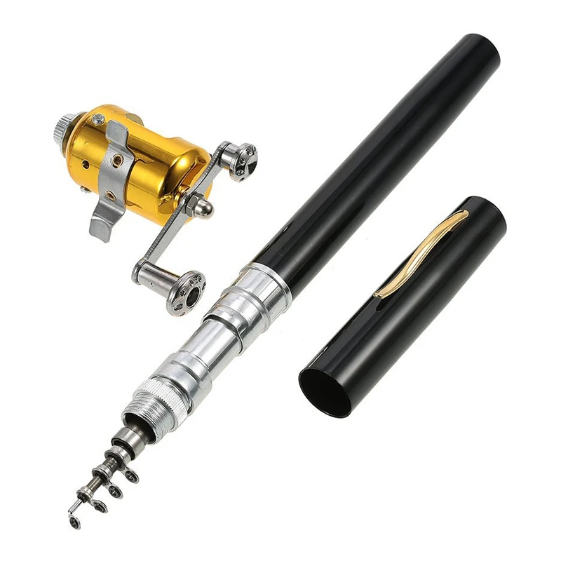 Рыболовная катушка комбо набор Мини Телескопическая портативная карманная