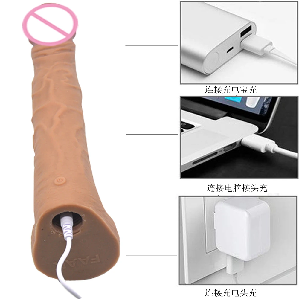 FAAK силиконовый реалистичный пенис с дистанционным управлением вибрирующий