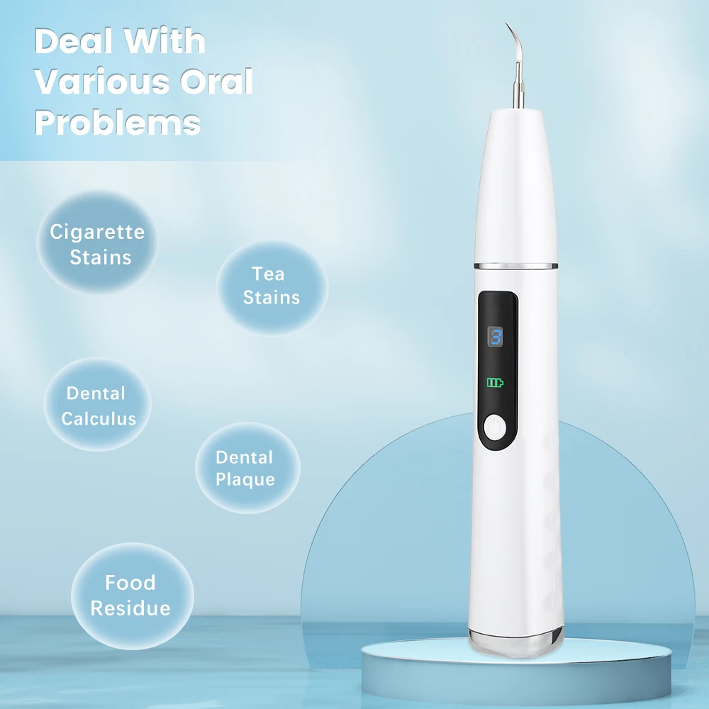 

Electric Ultrasonic Dental Scaler Tooth Calculus Tool Sonic Remover Stains Tartar Plaque Whitening Oral Cleaner Machine