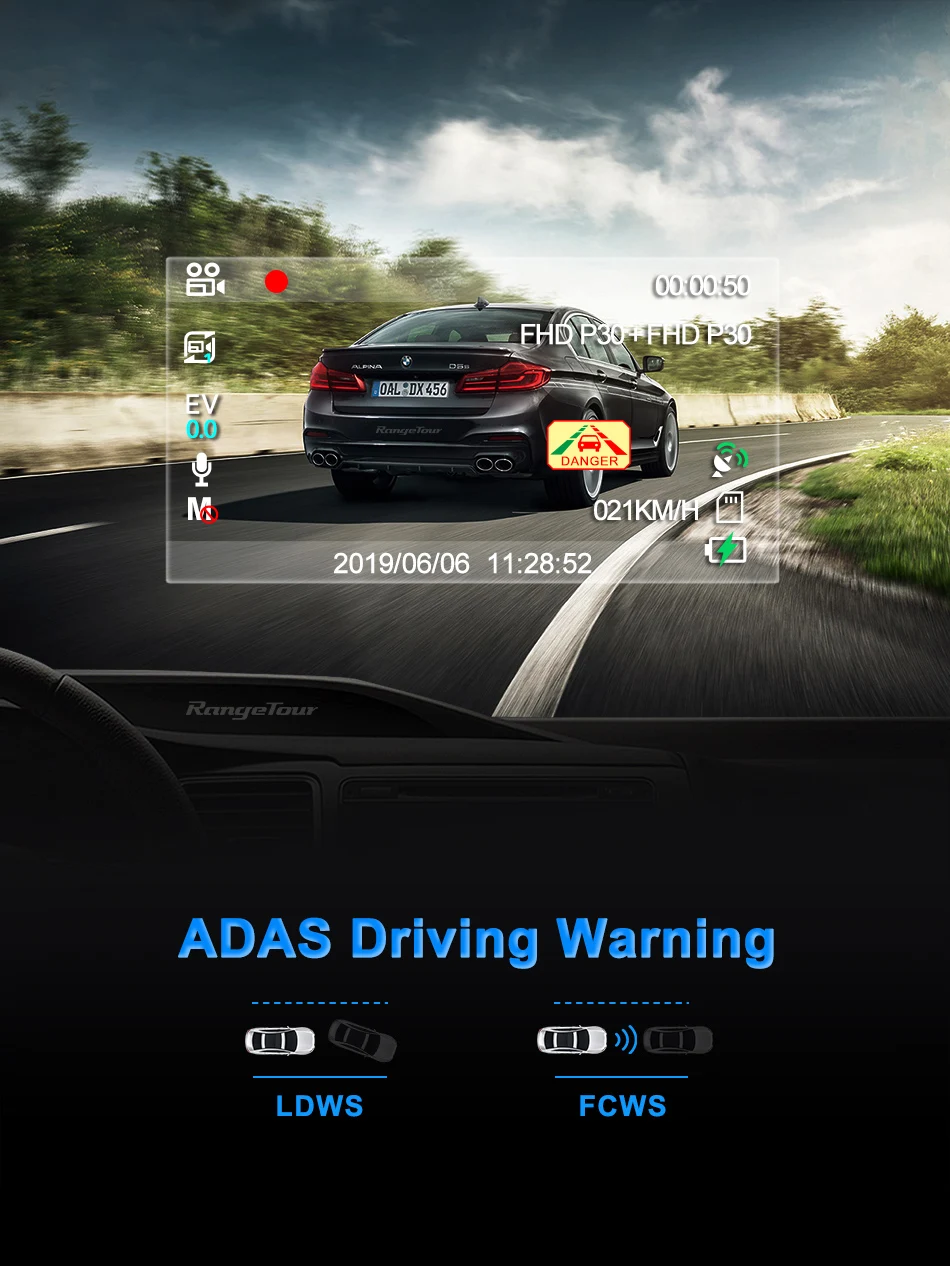 Автомобильный видеорегистратор 4K 2160P gps WiFi ADAS Dash Cam с двумя объективами 1080P+ 1080P автомобильная камера