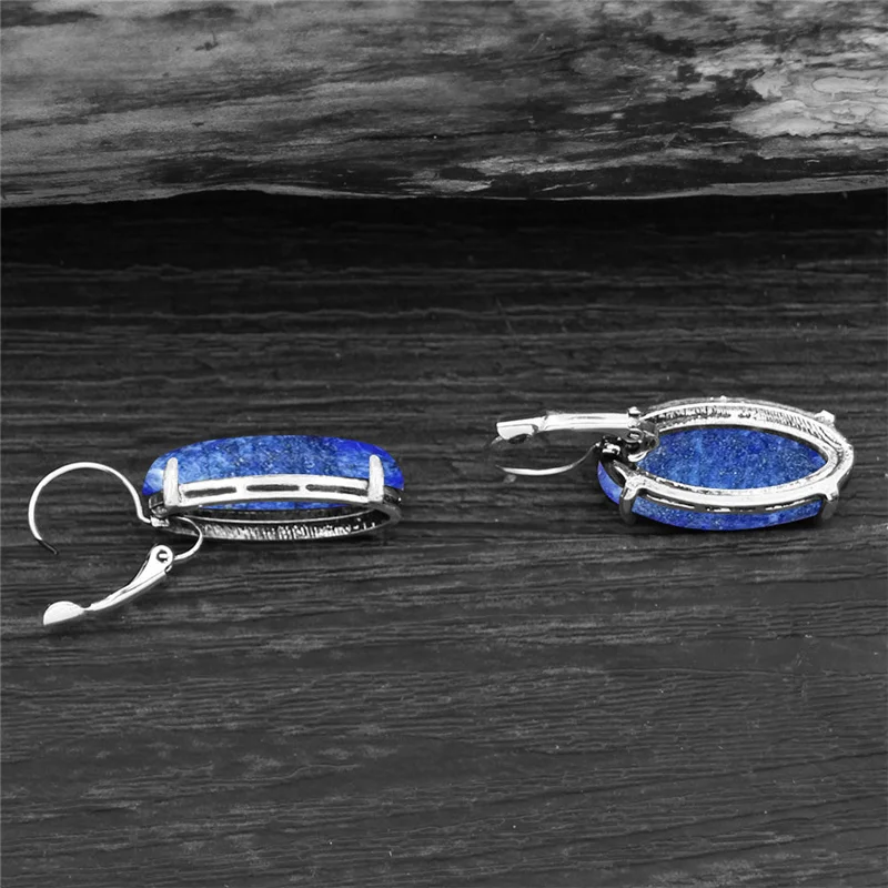 Большие Винтажные серьги в форме глаза из натурального лазурита тигра унакита