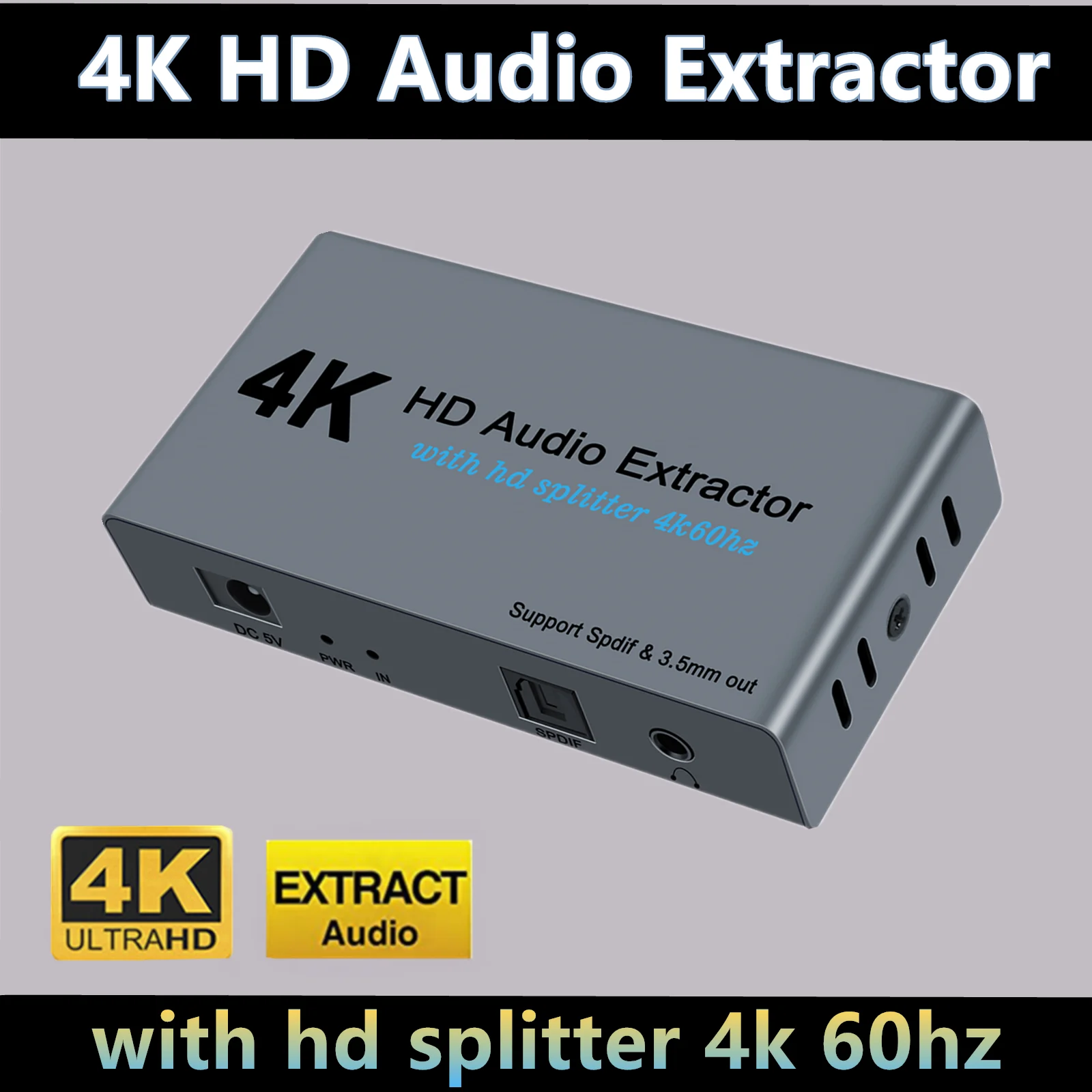HDMI аудио экстрактор сплиттер 1X2 4K 60 Гц в оптический Spdif Toslink с и 3 5 мм стерео