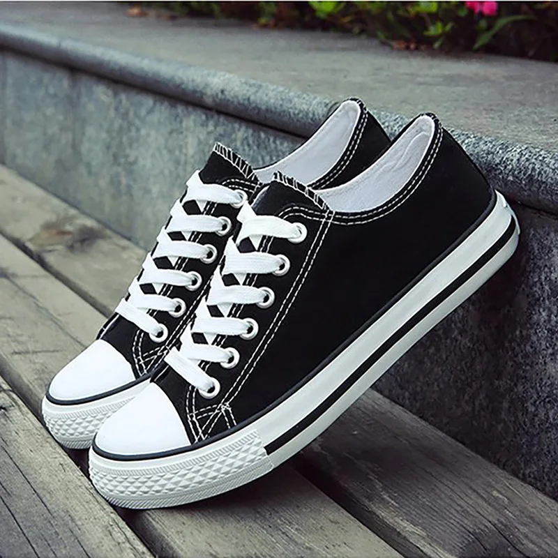 Кеды женские на шнуровке Вулканизированная плоская подошва холщовые Простые