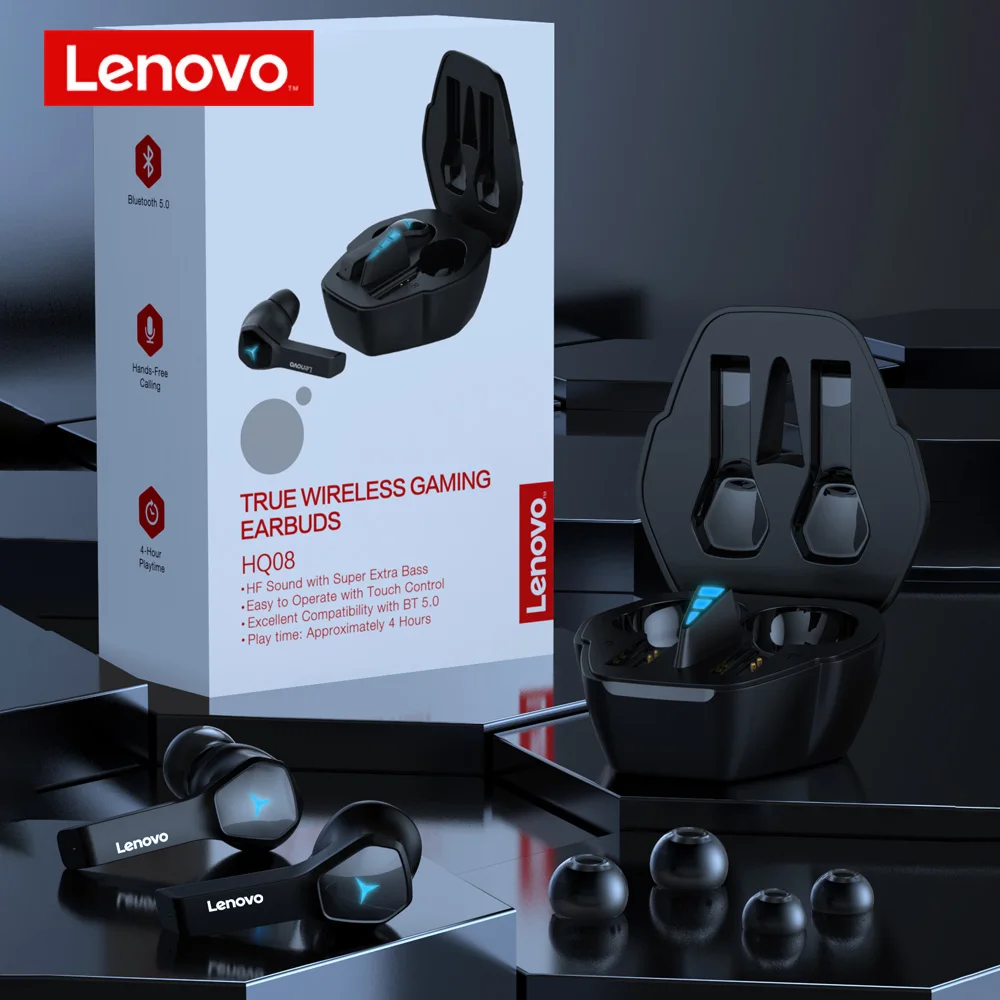 

Lenovo HQ08 Wireless Game Bluetooth Headset In-ear Music Sports Gaming Ultra-long Battery Life Zero Delay Fully Compatible