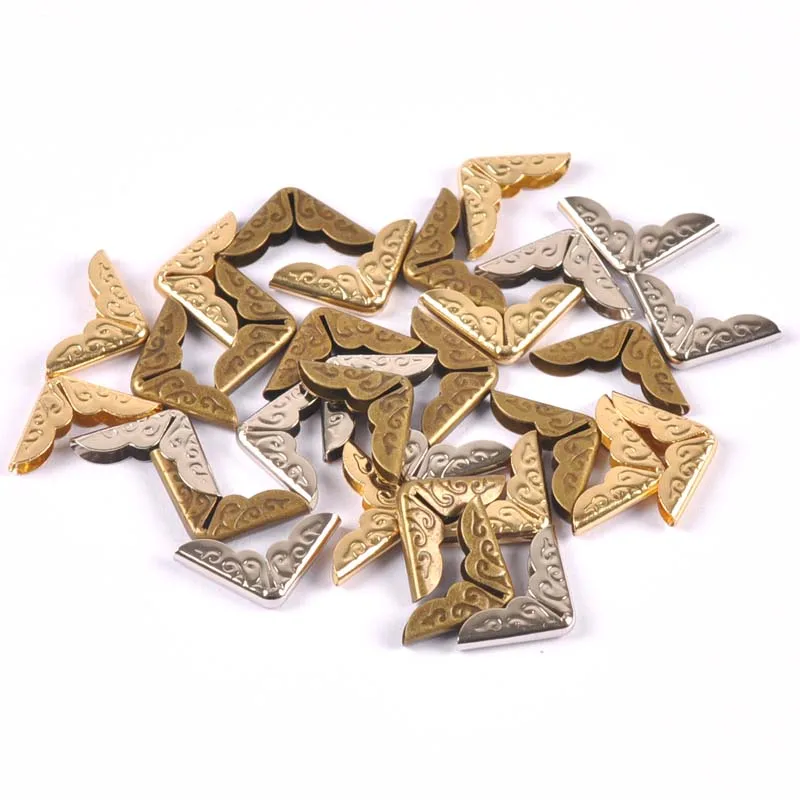 50pcs 14x14mm Antique Metal Book Scrapbooking Notebook Albums Menus Folders Corner Protectors Bronze Tone C3055