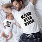 Одинаковая одежда для всей семьи, лучший папа и сын, одинаковые наряды для всей семьи, повседневная мужская футболка, хлопковый Детский боди, семейный образ