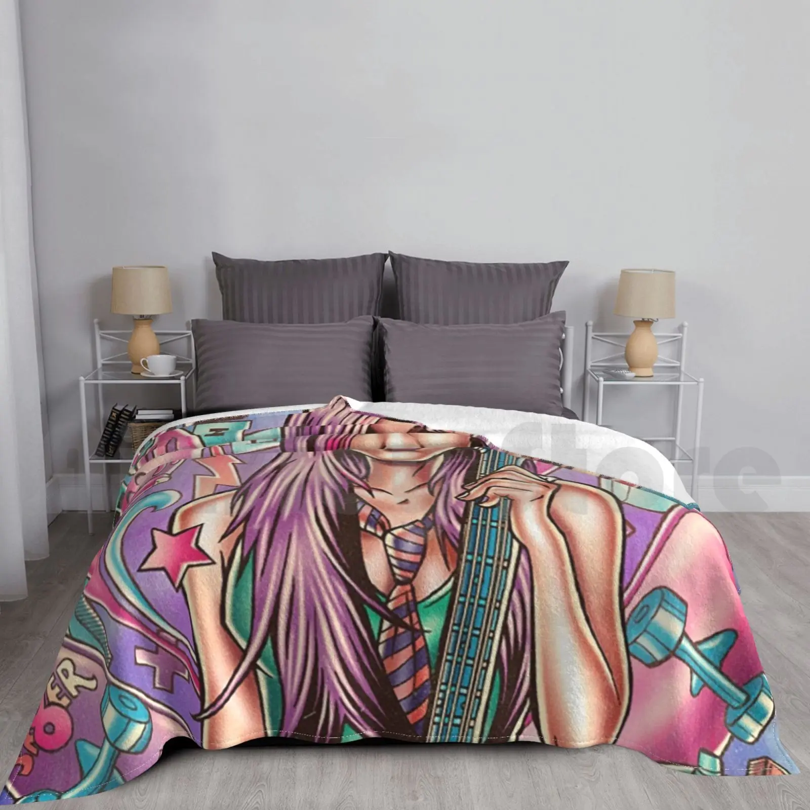 Винтажное одеяло Аврил Лавин модное на заказ музыкальный певец в рулоне