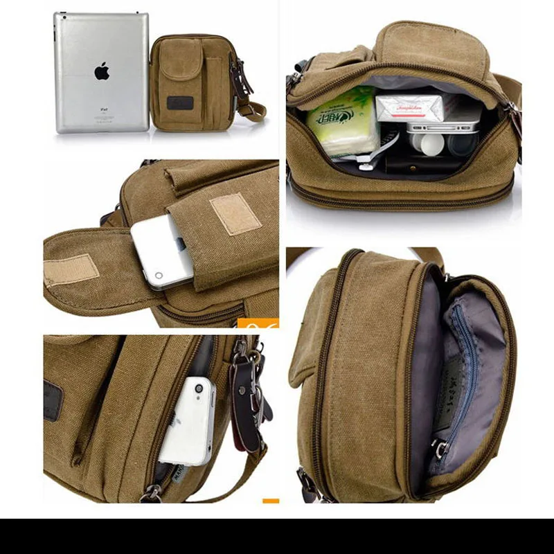 

Men Canvas Messenger Bags Men's Crossbody Bags Small Top-handle Mini Satchels bolsos Tote Men's Travel Shoulder Bags