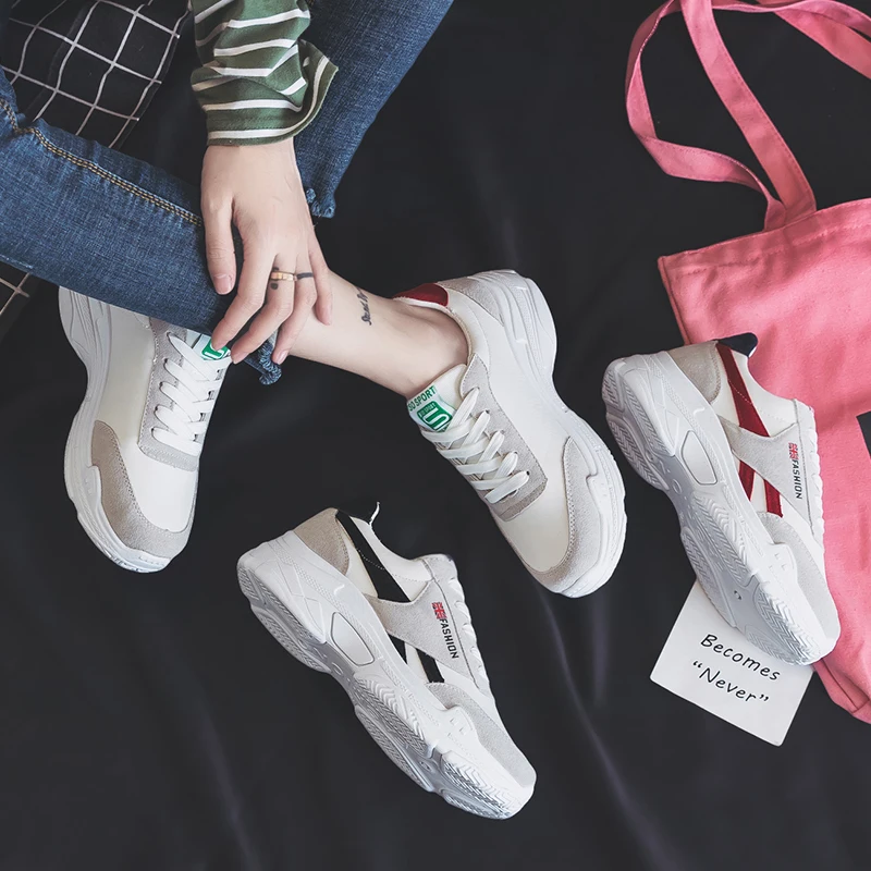 

Sports shoes, women's running shoes, students, Korean casual shoes, old-fashioned, thick-soled shoes, ins tide shoes