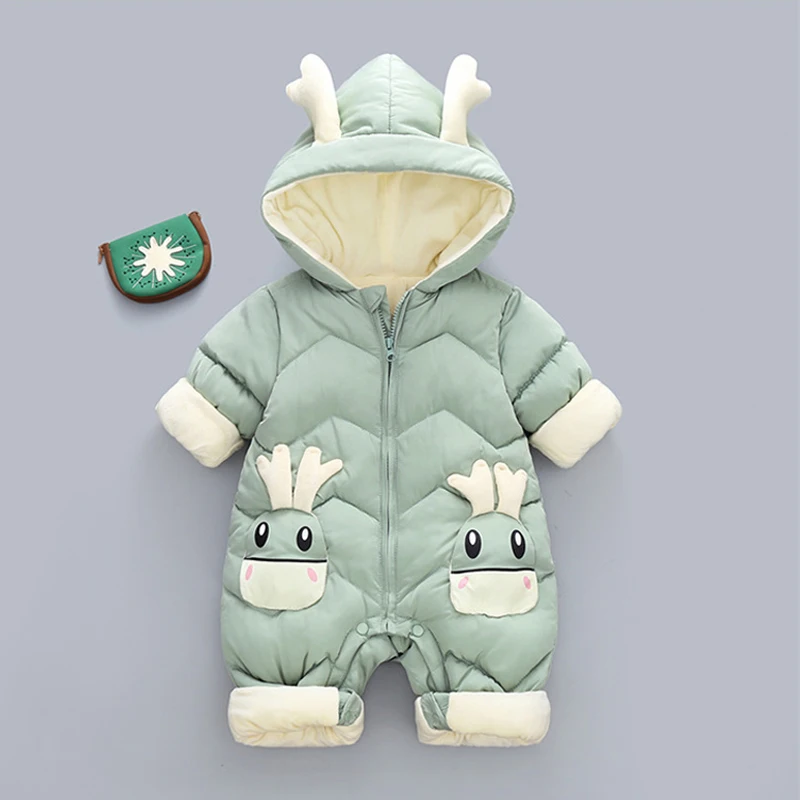 Зимний комбинезон IYEAL для новорожденных бархатный зимняя одежда пальто с