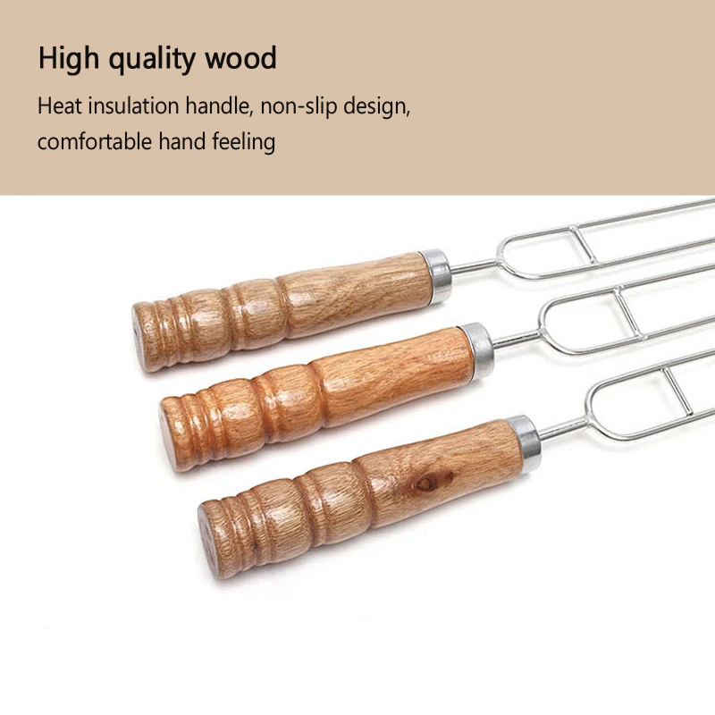 3 шт. U Тип вилка для барбекю Нержавеющая сталь техника Double Needle шампуры Шашлыка на