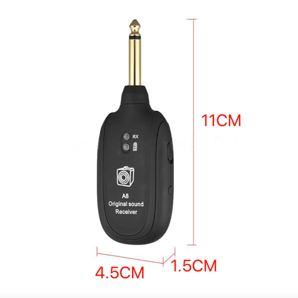 

A8 Wireless Audio Transmission System Receiver USB Rechargeable Transmitter for Electric Guitar Bass Violin