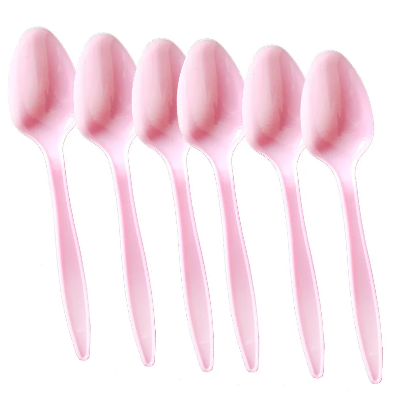 Spoon 10pcs Вечерние салфетки для девочек с изображением розового слона, украшения для новорожденных, Bptism, салфетки для дня рождения, баннер, покрытие для стола, посуда, вечерние принадлежности - Цвет: Spoon 10pcs