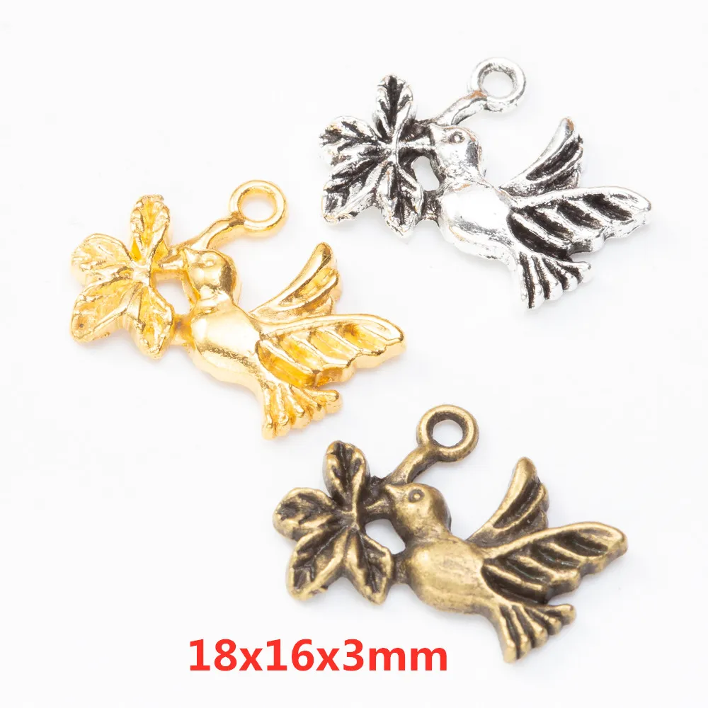 

150 retro bird zinc alloy pendants DIY European style jewelry making 8413