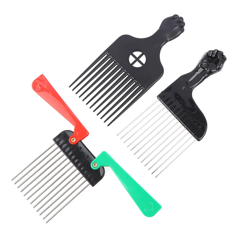 

1Pcs Afro Hair Comb Salon Use Black Metal African American Pick Hair Combs For Hairdressing Styling Tool