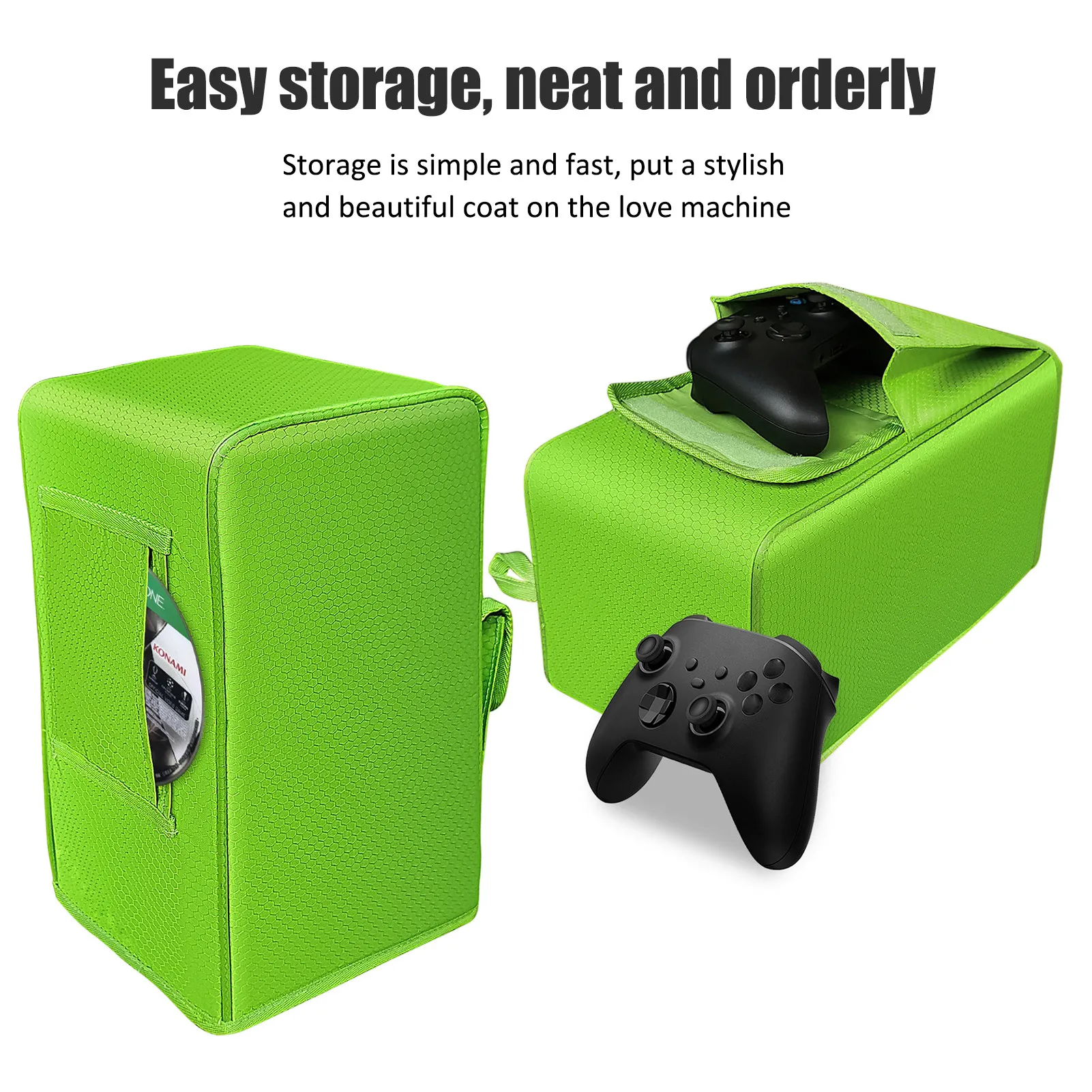 

Green Dust Cover Waterproof For Xbox Series X Console Anti-scratch Dustproof Covers With Disc Game Controller Large Capacity