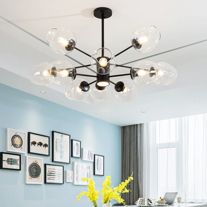 

Modern Glass Pendant Light Nordic Living Room Dining Room Kitchen Light Design Hanging Lamps Lustre Lighting Suspension Fixture
