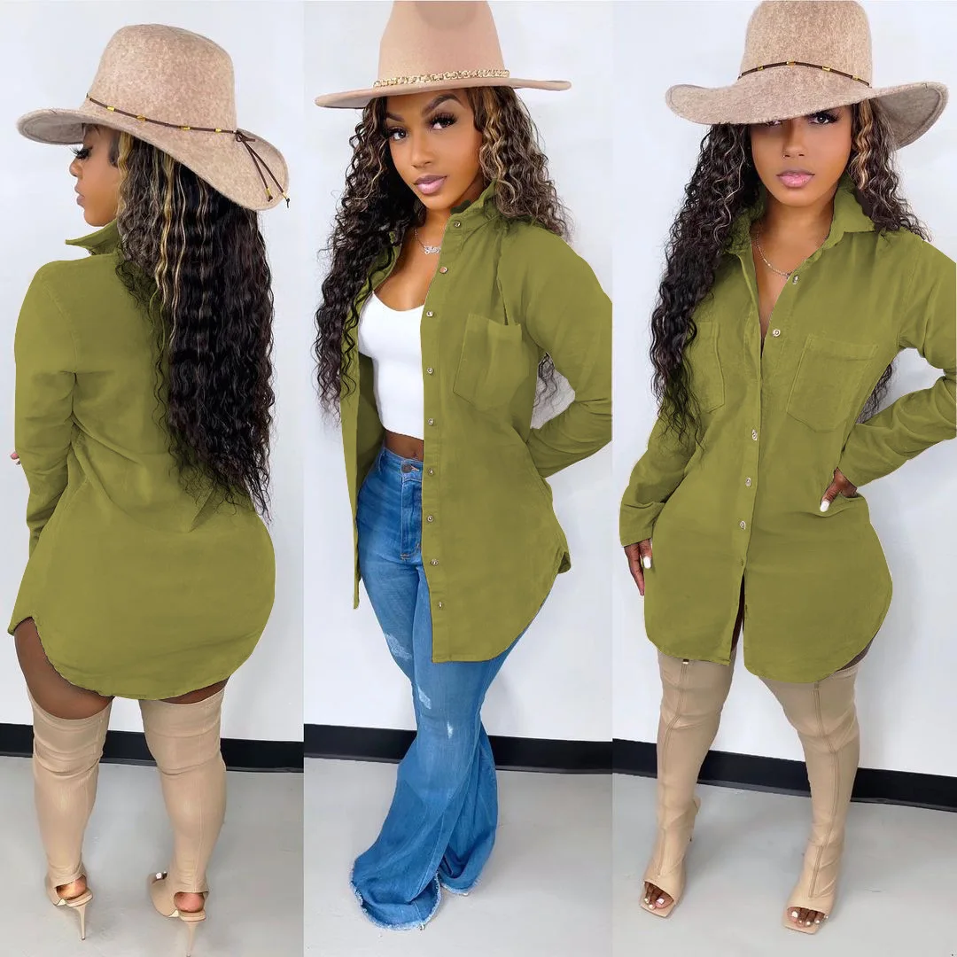

Casaul Women Skirt Dress With Pocket Solid Color High Streetwear Mini Dress Winter Clothes For Women Outfit