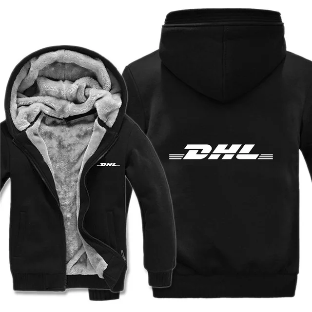 

Winter Fashion DHL Logo Hoodies Men Coat Pullover Wool Liner Jacket Dhl Sweatshirts Hoody