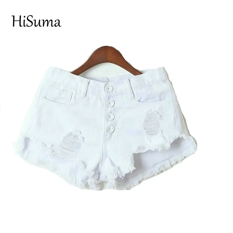 Новинка лета 2020 женские джинсовые шорты с завышенной талией и отбеливающими