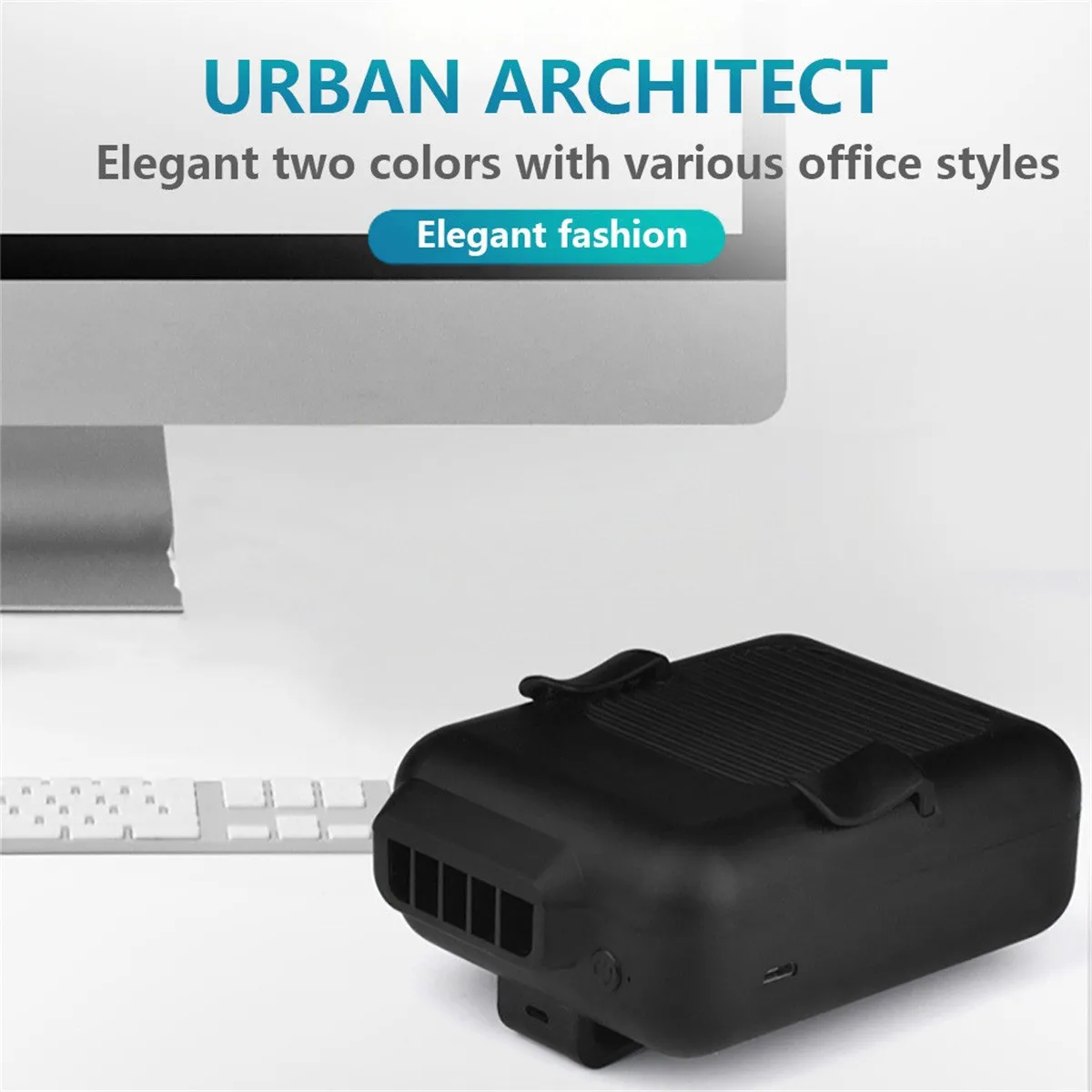 USB вентилятор с зажимом для талии 23 часа работы портативный ремнем громкой связи 3