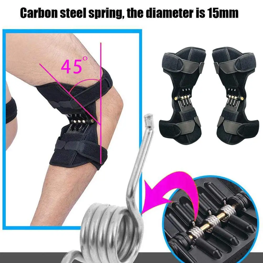 

Support Knee Pads Breathable Non-slip Lift Pain Relief For Knee Power Spring Force Stabilizer Knee Booster For Sports Elder