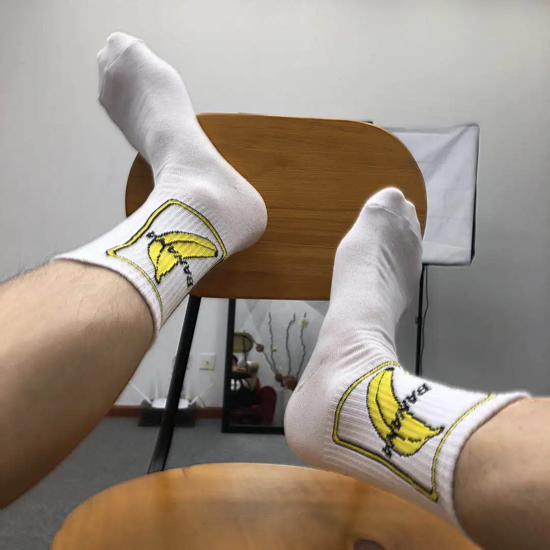 IMINCN 1 пара модных больших размеров банан медведь хип хоп Харадзюку милый рисунок