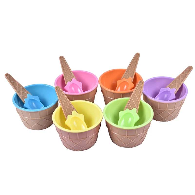 1 комплект чаша для мороженого Ложка Пластик контейнеры клей пены мяч хранения