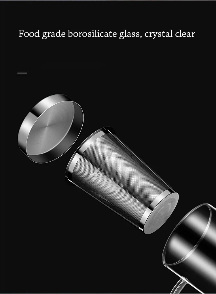 Curge Стекло Чай Кубок кружки с крышкой Чай Infuser стеклянный, с двойными стенками чашка для Кофе бутылка-термос для стакан для воды Стекло бутылка для воды