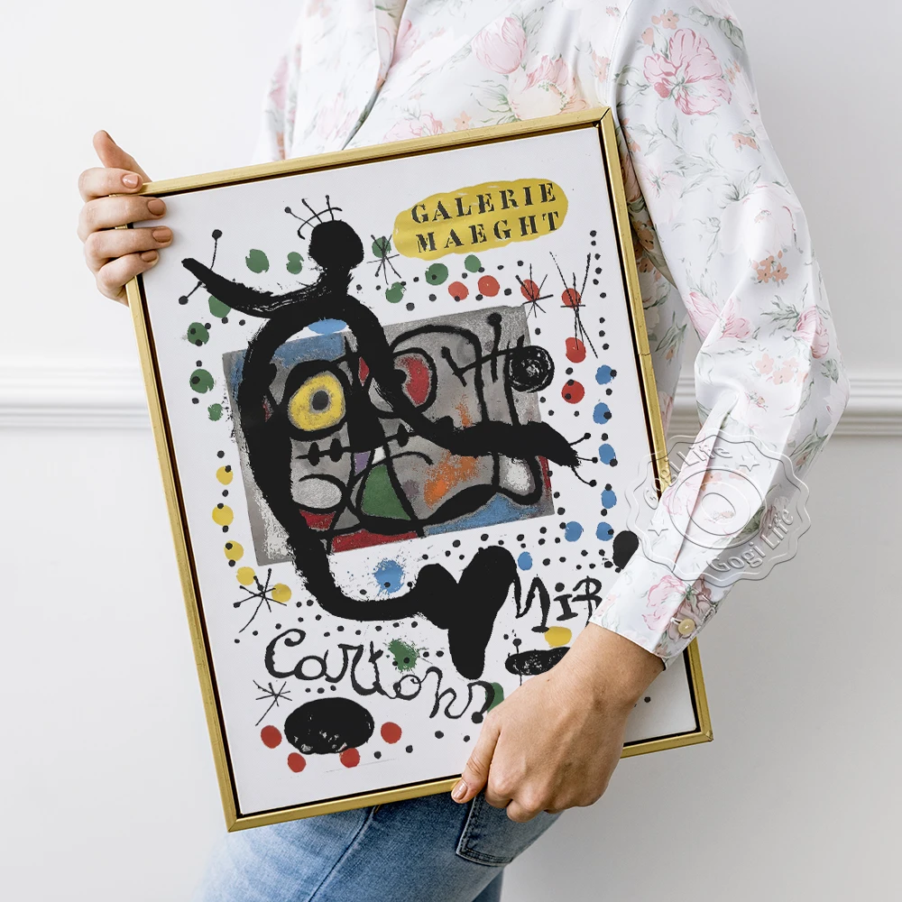 

Joan Miro Exhibition Museum Prints Poster, Cartons Galerie Maeght Exhibition Abstract Art Wall Picture, Watercolour Wall Decor