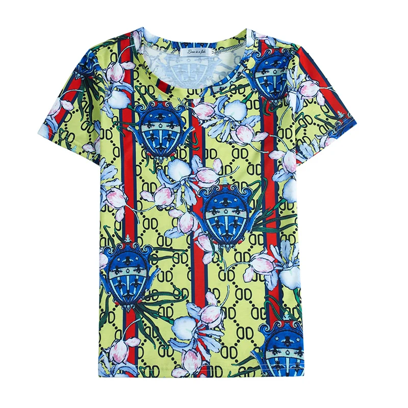 

Women's Short Sleeve T-shirts Summer Digital Printed T-shirt New Arrival Casual Loose Tops Tees T shirt Female Streetwear T087