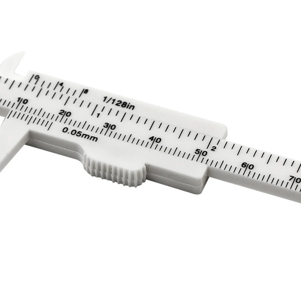 5pcs Mini 80mm Plastic Sliding Vernier Caliper Gauge Measuring Tool Ruler Micrometer Gauge White Blue Black color optional
