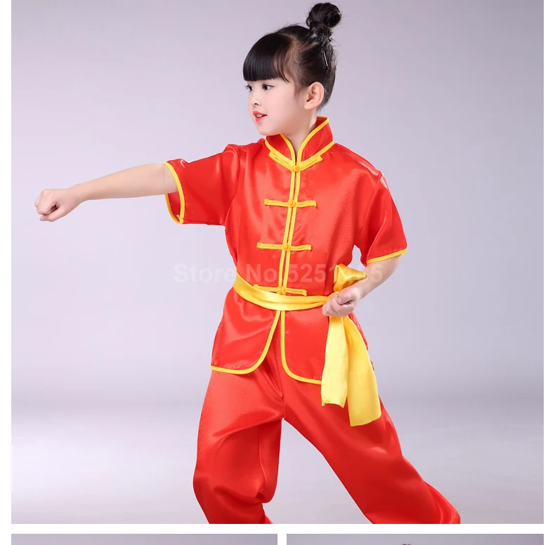 Детские единоборства, традиционный китайский Hanfu ушу кунг-фу форма, спортивный костюм Тай Чи топы, штаны Костюмы комплект Косплэй костюм