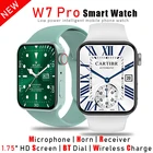 Оригинальные Смарт-часы W7 pro серии 7 2021 дюйма, Полноэкранный сенсорный дисплей 44 мм, Bluetooth-совместимый микрофон для смарт-часов IWO для мужчин и женщин