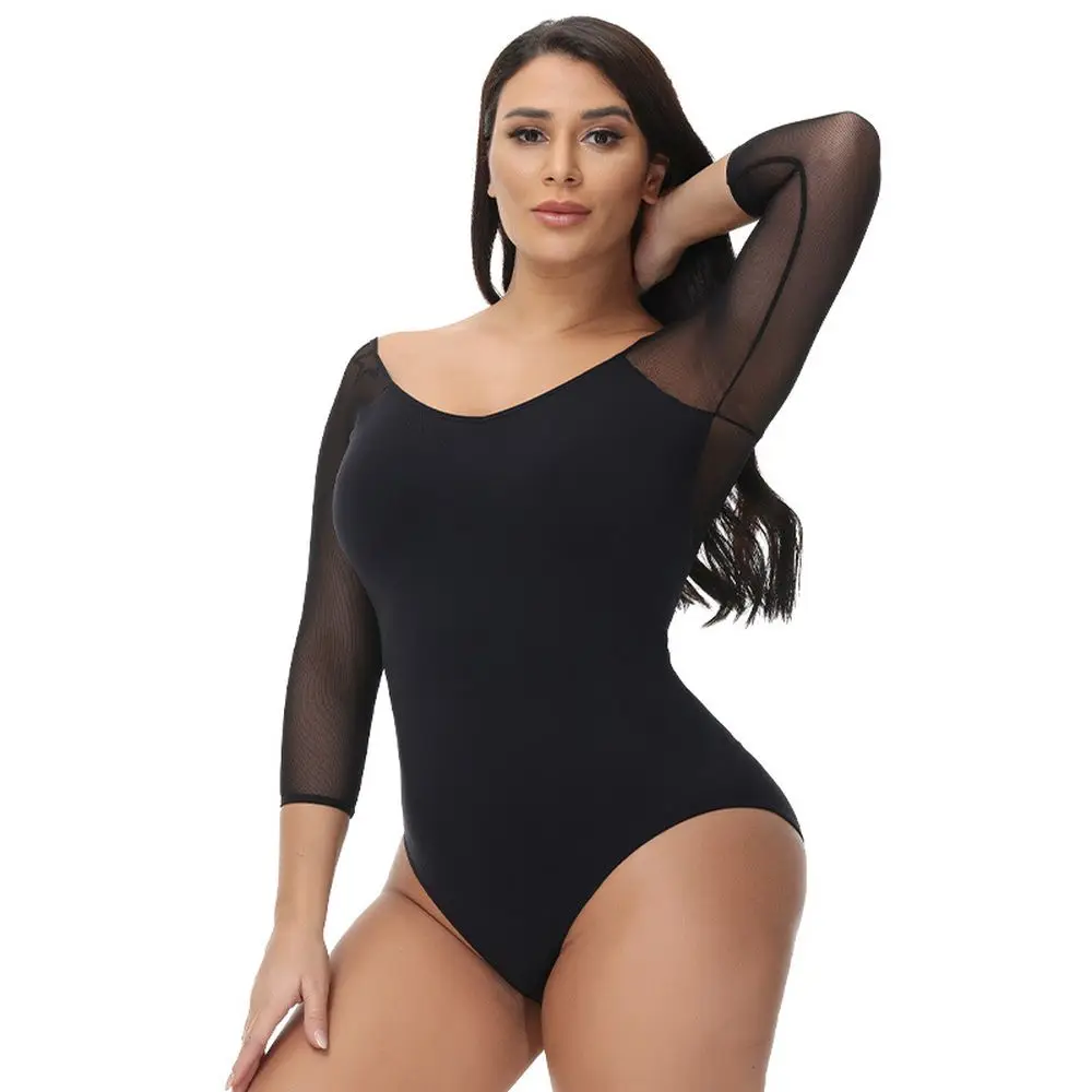 Women Body Shapewear Bodysuit Briefs Female Elastic Breath-Able Underwear Sexy Lingerie Net Yarn Bodysuits Dance Tights Clothes