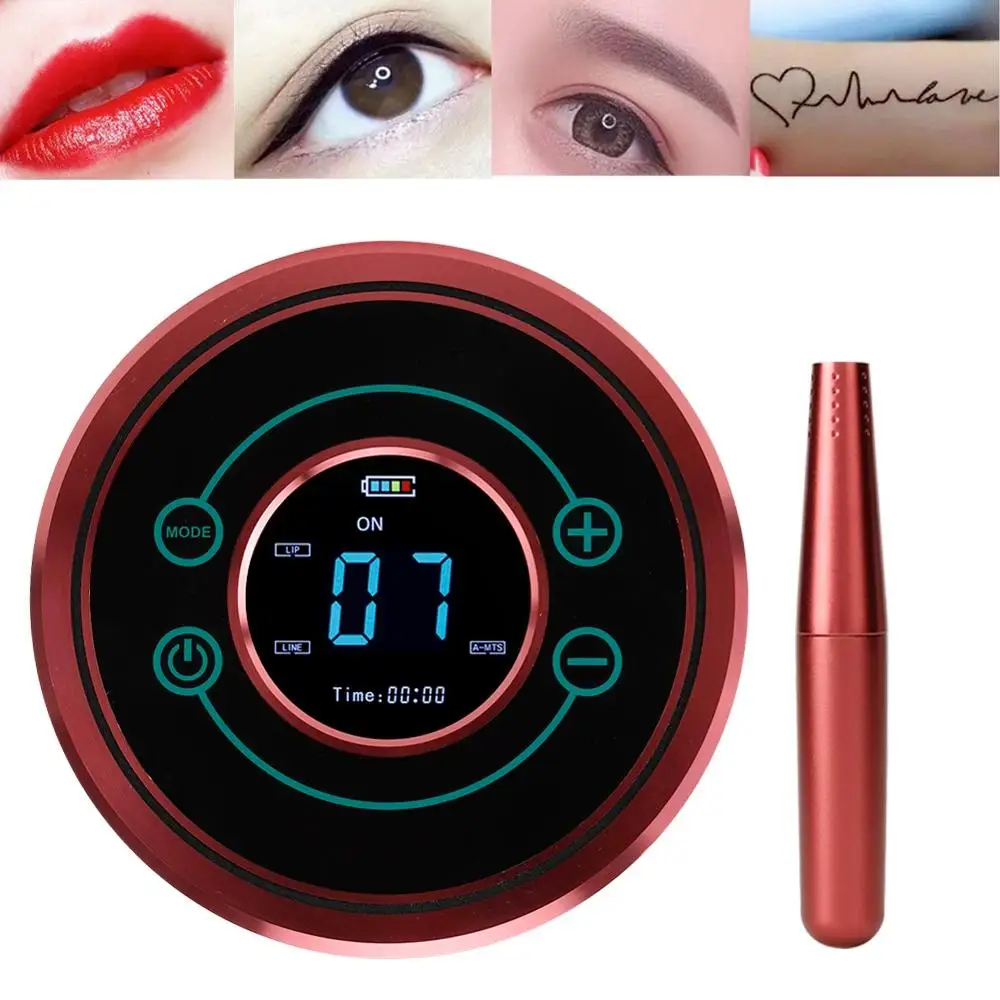 

US Wireless Professional Electric Permanent Makeup Tattoo Machine Panel Controller Eyebrows Lips Tattoo Machines Gun Body Artist