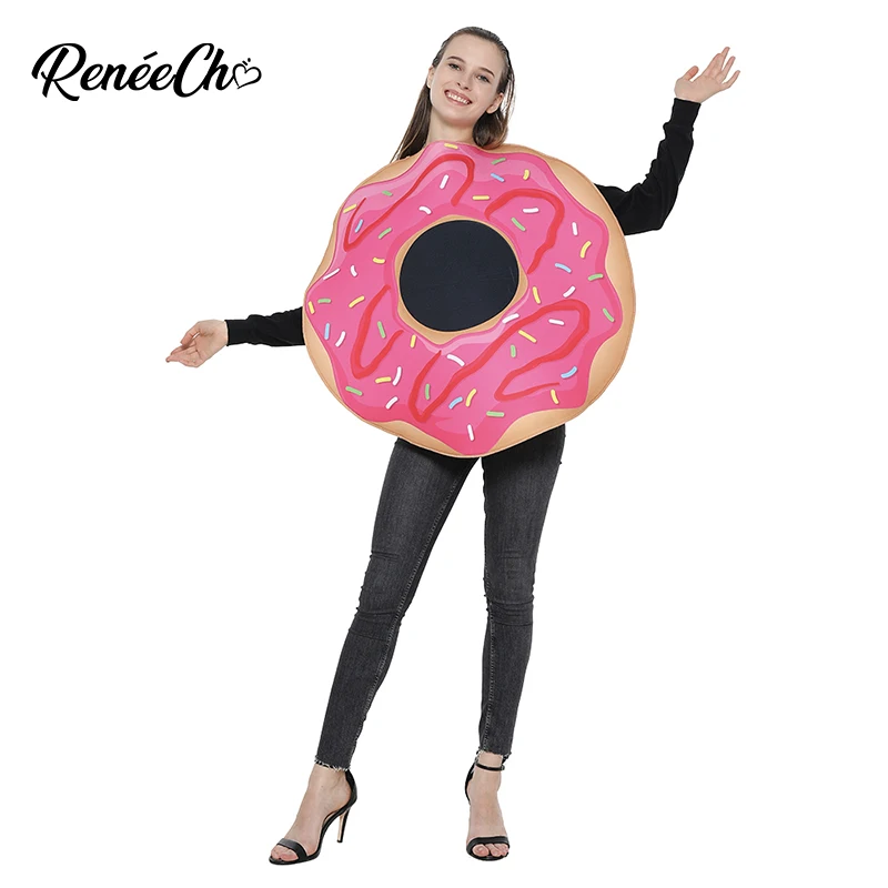 Reneecho Halloween Costume For Adult Women Doughnut Costume Woman Donut Cosplay For Carnival Food Cosplay Purim