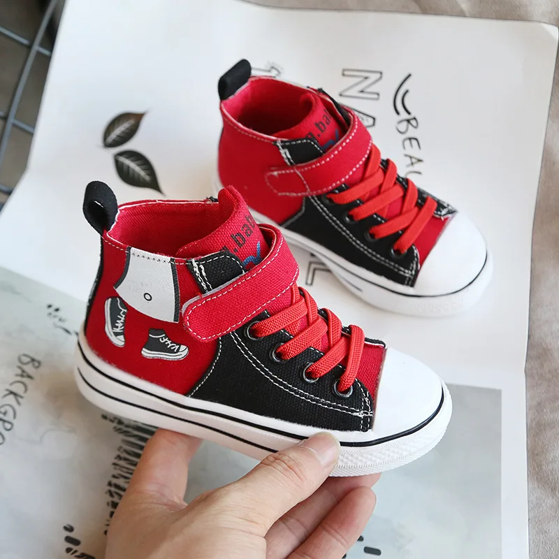 Детские парусиновые ботинки JUSTSL Новинка осени 2019 для маленьких мальчиков с