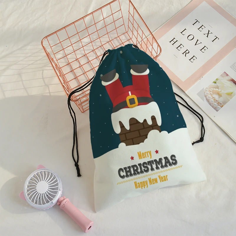 Подарочный карман Рождественская сумка с принтом рождественский подарок сумки