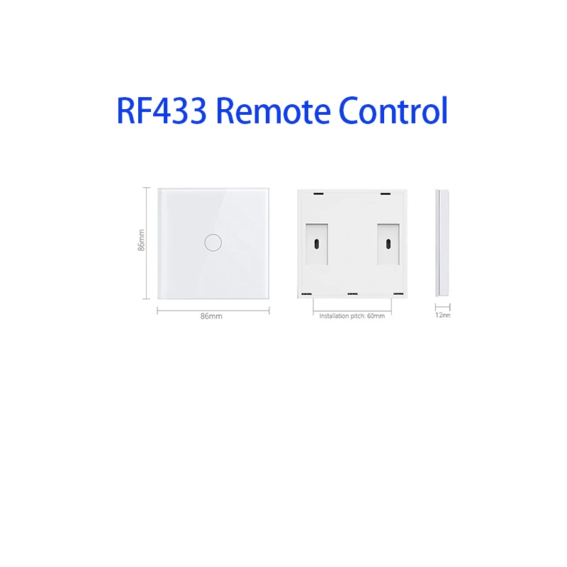 

RF433 Remote Control Sticks on the wall support touch Switch effective distance 20m With Wall Light Switch