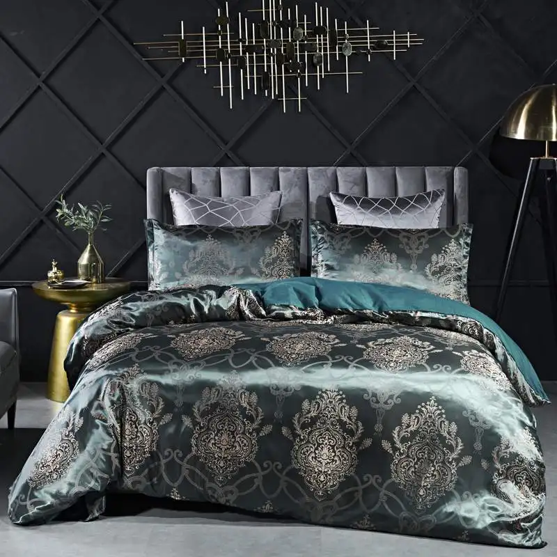 

Luxury Jacquard Bedding Set Duvet Cover Quilt Set Queen Comforter Bed for Double Home Textile Pillowcases Bedroom Comforter