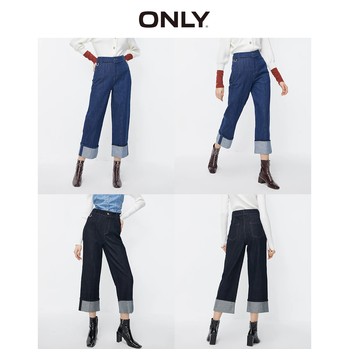 Женские свободные джинсы из натурального хлопка с высокой посадкой и широкими