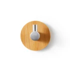 Клей натурального бамбука нержавеющая сталь одежды крюк стены сумка для наушников ключ Вешалка дверь кухни, ванной полотенца Н