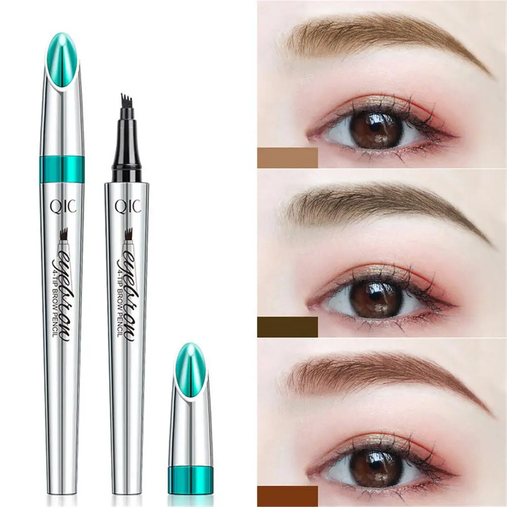 Водостойкий карандаш для бровей 4 наконечника 3 цвета|Средства роста бровей| |