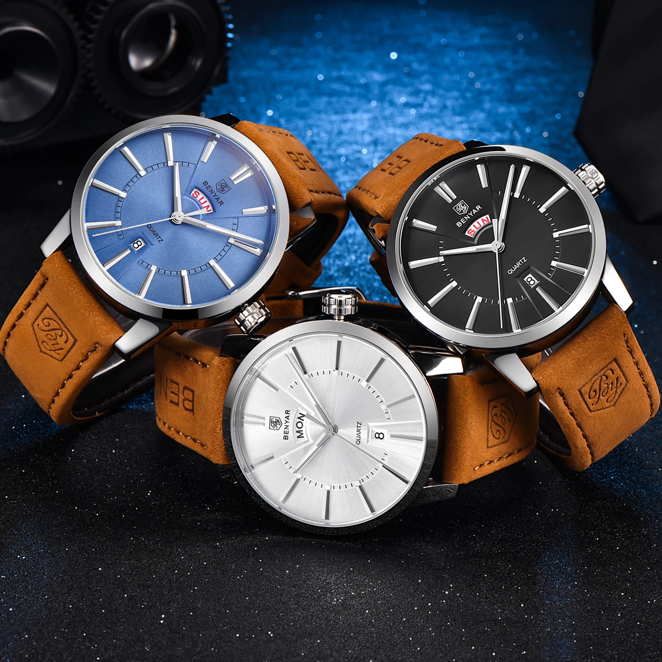 

Relogio Masculino Luxury Brand Analog Display Date Men's Quartz Watch 30M Waterproof Genuine Leather Strap Casual Watch