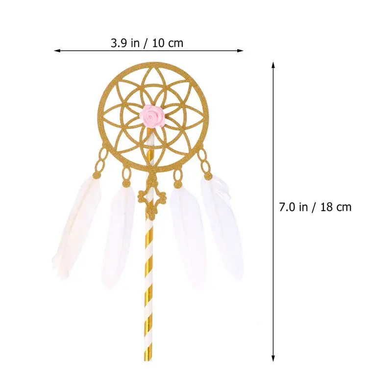 2020 5 шт. розовые топперы для торта золотой Ловец снов медиаторы романтические