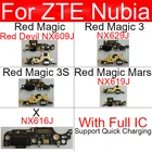Зарядная Плата USB для ZTE Nubia красный Магия 3 3S Mars X NX616J NX619J NX629J чертенок красного цвета NX609J Usb Зарядное устройство Док-станция для ремонта материнской платы Запчасти