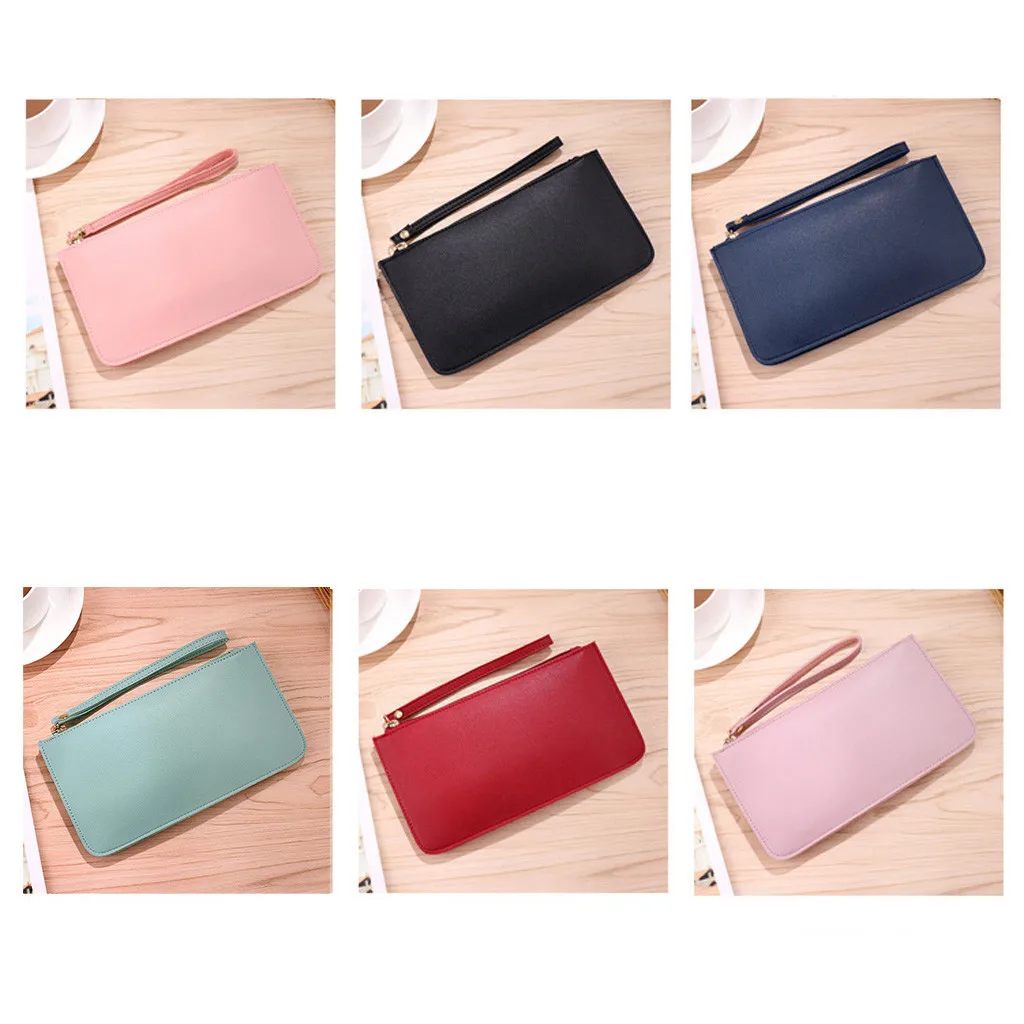 

Women Wallet PU Leather Purse Female Long Fashion Contrast Color Large Capacity Coin Purse Card Holder Bag Money Credit Holder